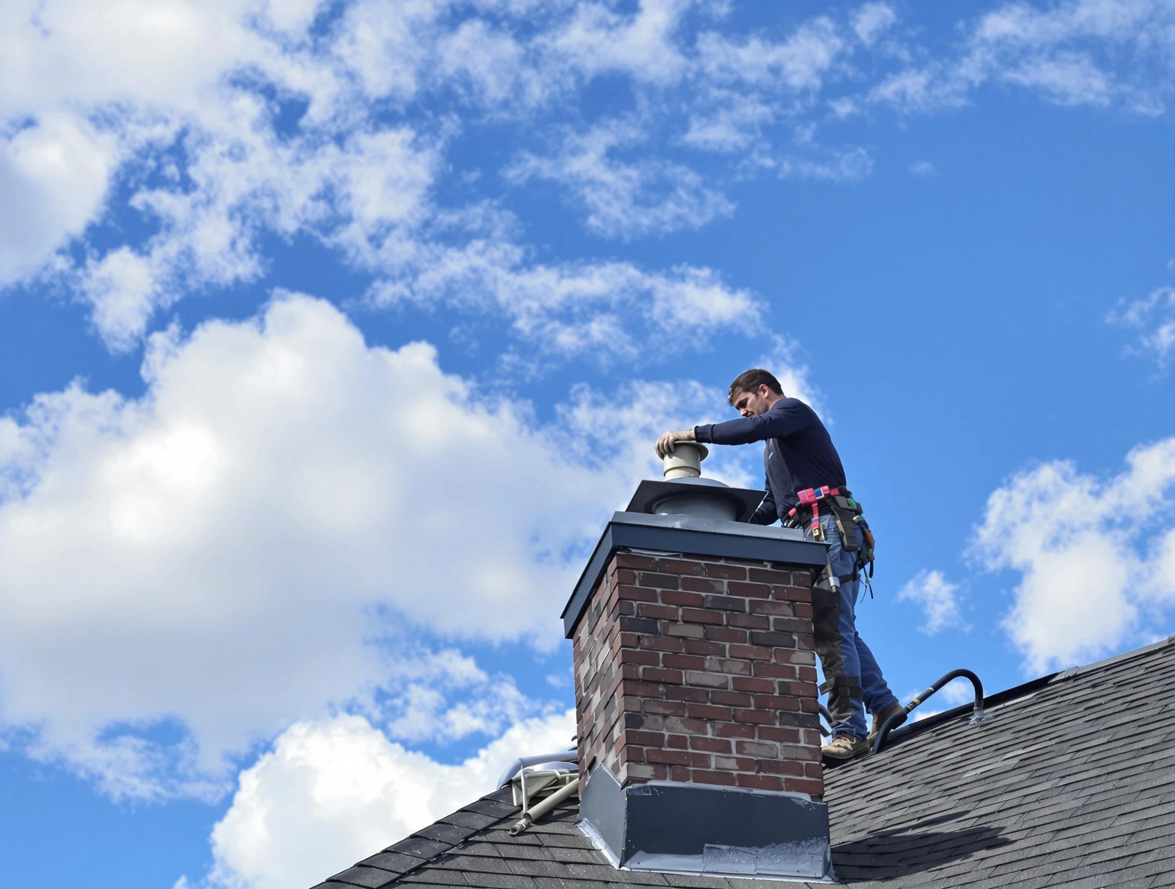 McKeesport Chimney Sweep installing a sturdy chimney cap in McKeesport, PA
