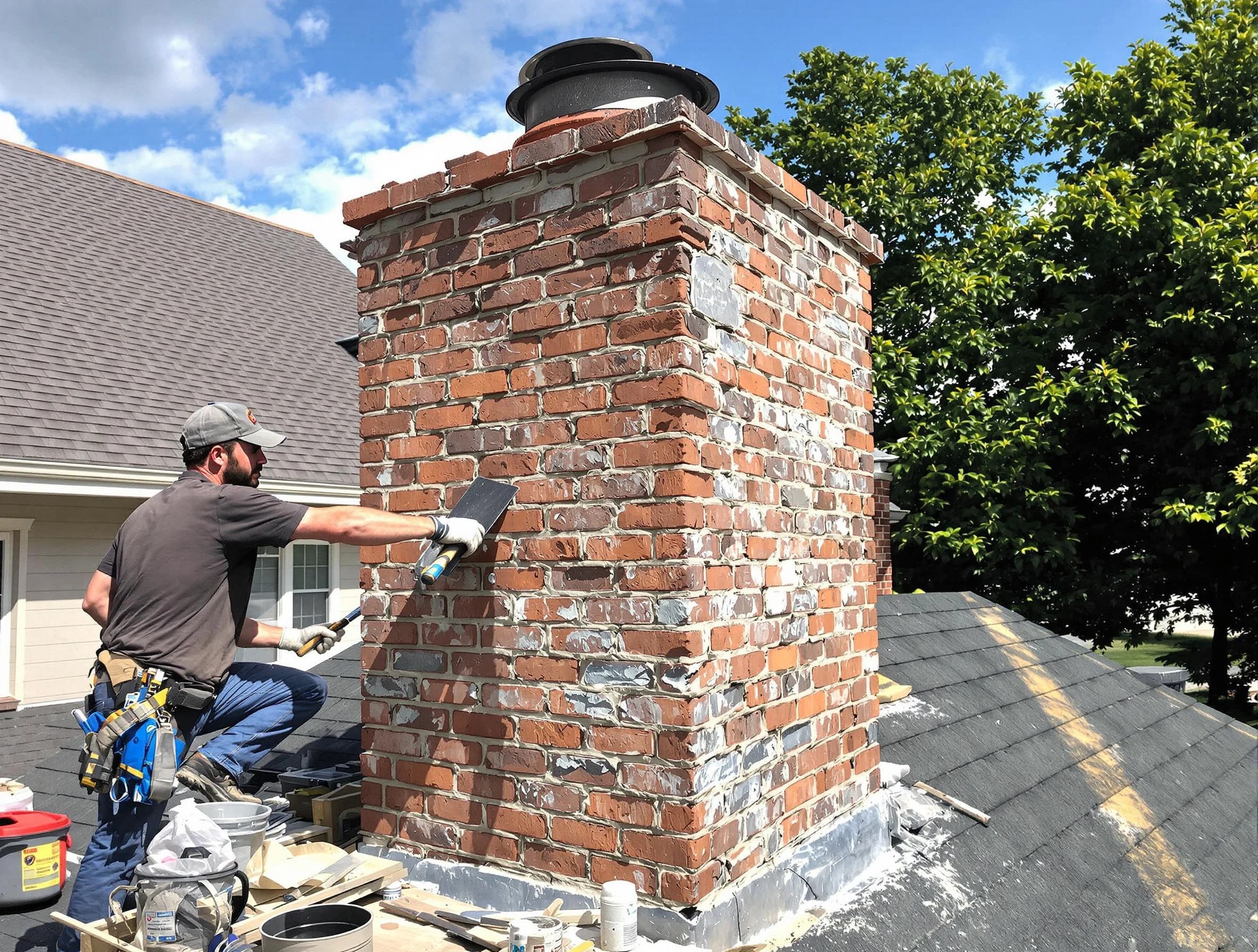 Completed chimney rebuild by McKeesport Chimney Sweep in McKeesport, PA