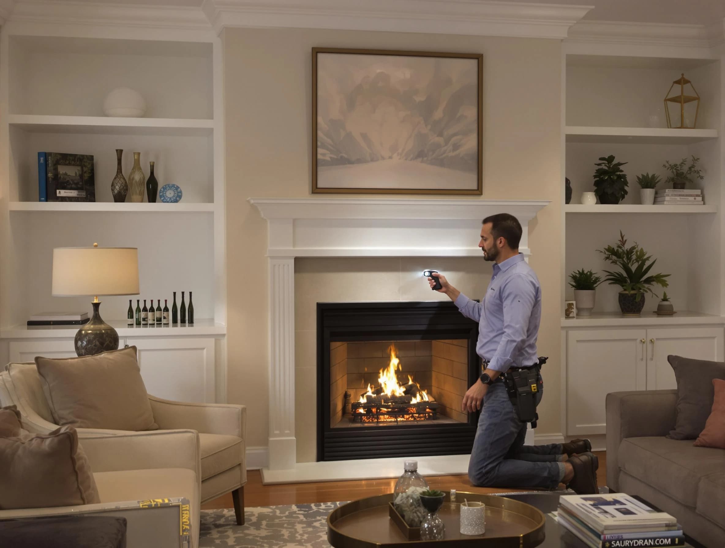 McKeesport Chimney Sweep conducting a fireplace safety inspection in McKeesport, PA