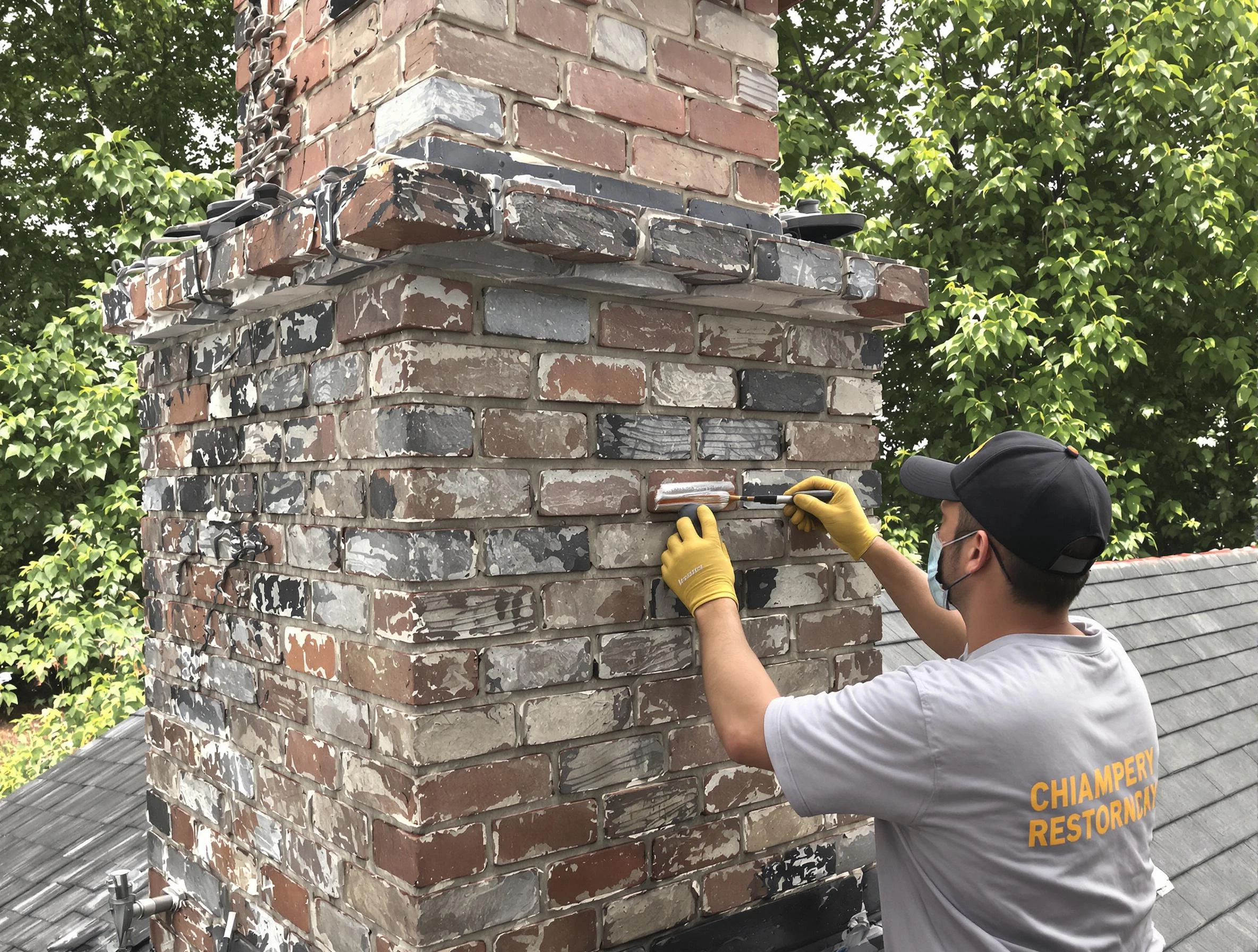In-progress chimney restoration by McKeesport Chimney Sweep in McKeesport, PA