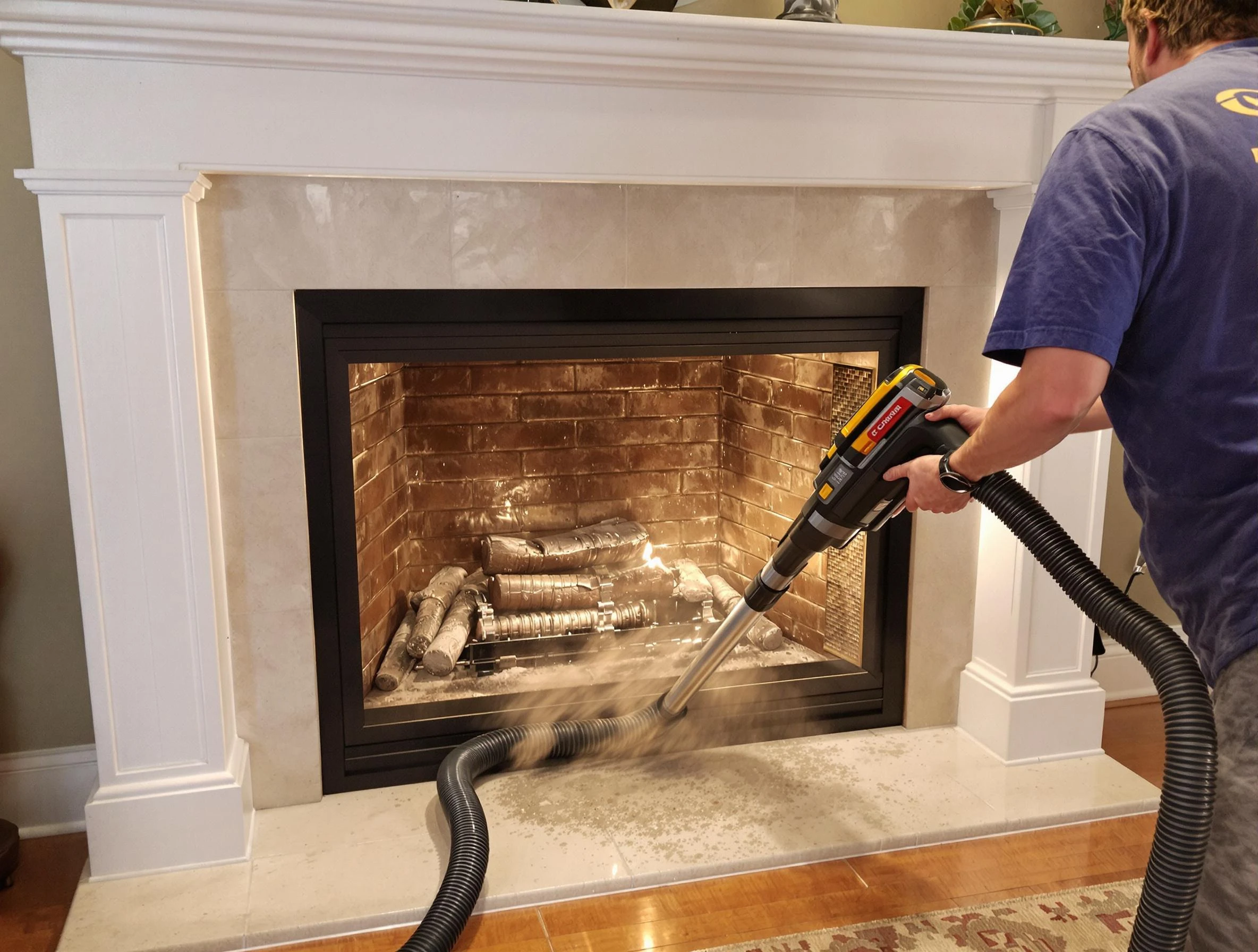 Fireplace cleaning performed by McKeesport Chimney Sweep in McKeesport, PA