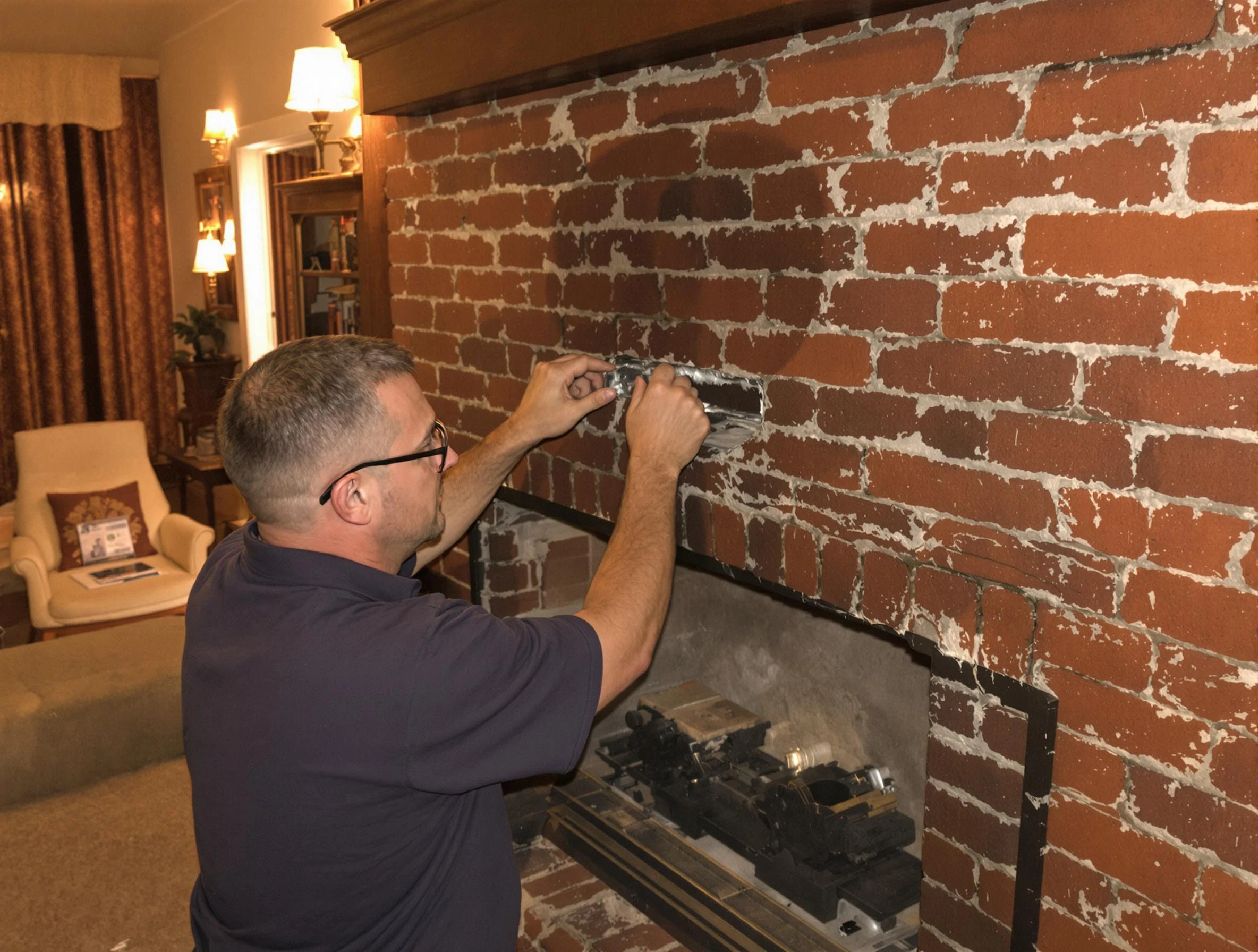 McKeesport Chimney Sweep expert fixing a fireplace in McKeesport, PA